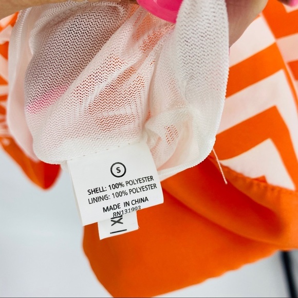 Mud Pie Mini Dress Tangerine Game Day Lightweight Summer Classic Shift Sz S. #A6 - Picture 5 of 5